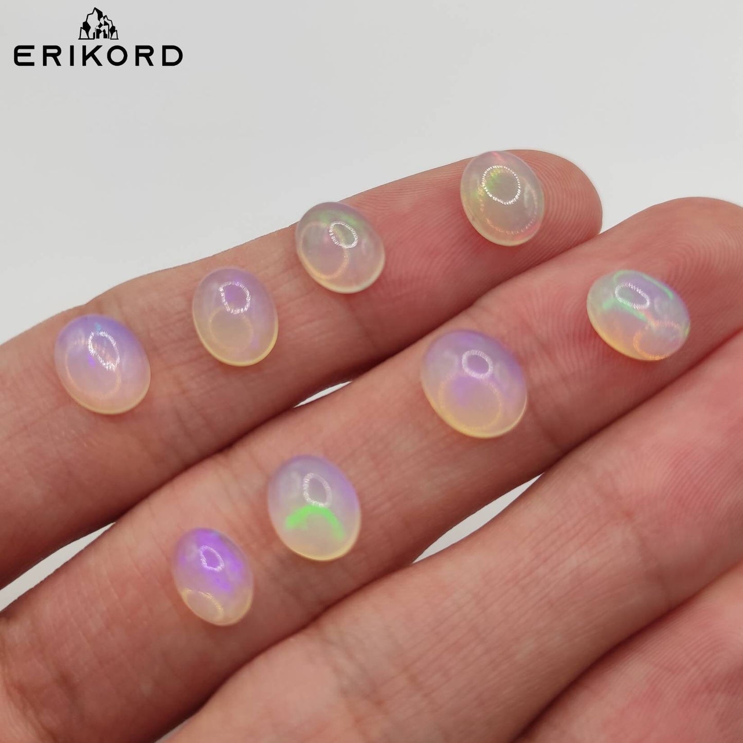 8.30ct Opal Lot Natural Ethiopian Opal White Opal Colorful Flash Opals Flashy Opal Gemstones Loose Opal Cabochon Loose Gemstones Natural