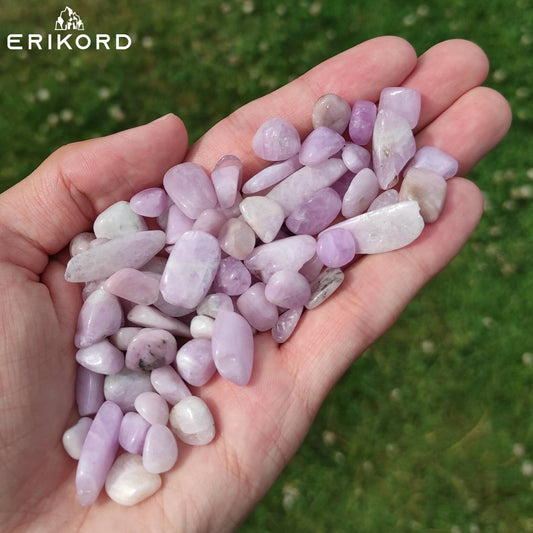50/100/200g Purple Kunzite Gravel 8-12mm Polished Pink Kunzite Tumbled Stones Natural Madagascar Kunzite Loose Gemstones Crystals Lot