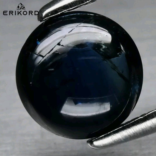 1.16 Carat Dark Blue Sapphire Unheated Natural Sapphire Blue Sapphire Round Cabochon Sapphire Gemstones Cut Gem Loose Gemstone Thailand Gem