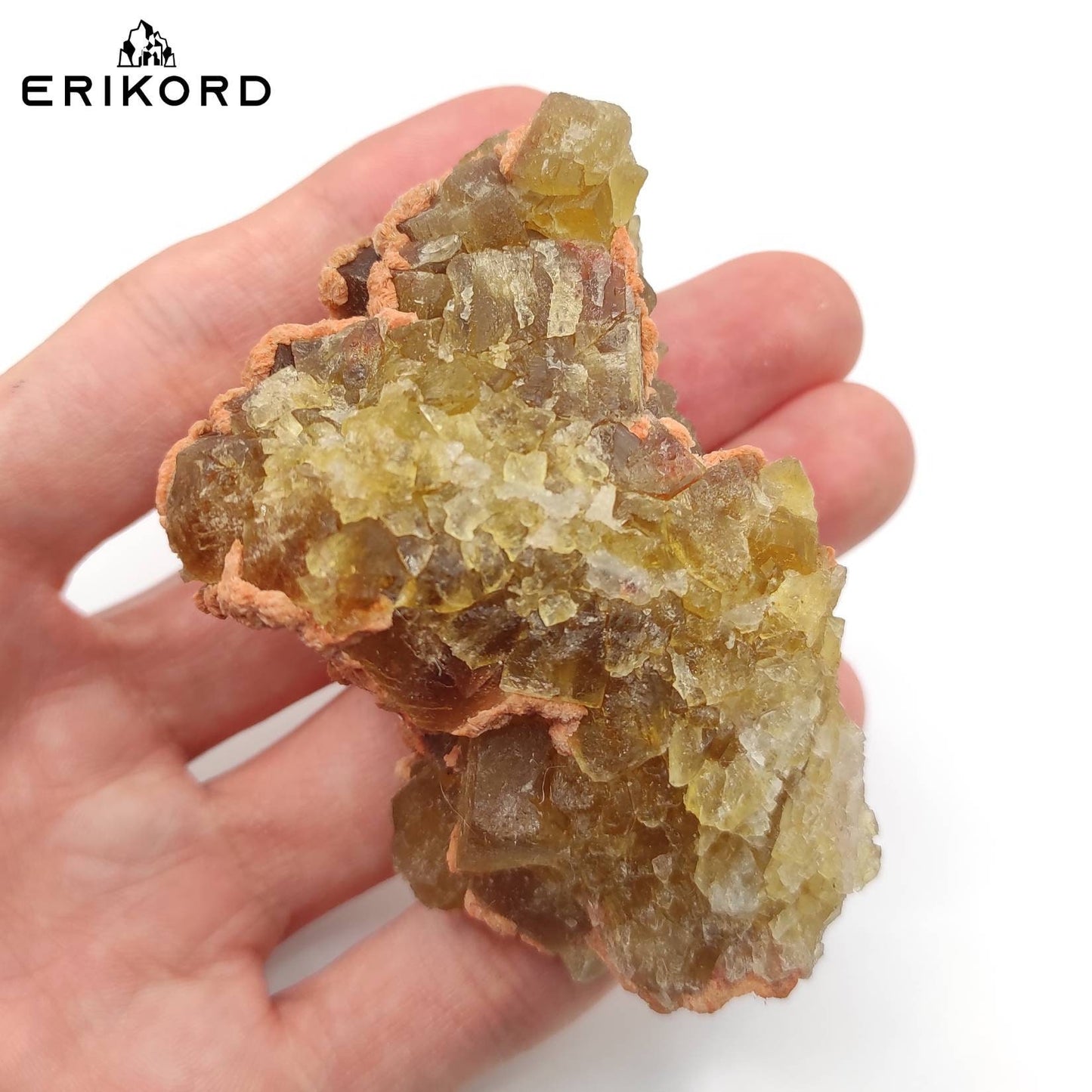 152g Yellow Fluorite Crystal Morocco Mineral Specimen Natural Honey Fluorite Raw Fluorite Crystal Cluster Rough Yellow Cubic Fluorite Stone