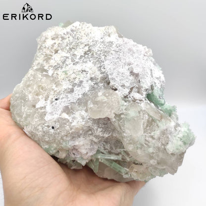 1.64 KG LARGE Green Tourmaline in Smoky Quartz Mineral Specimen Raw Green Tourmaline Crystal Cluster Afghanistan Natural Huge Tourmaline Gem