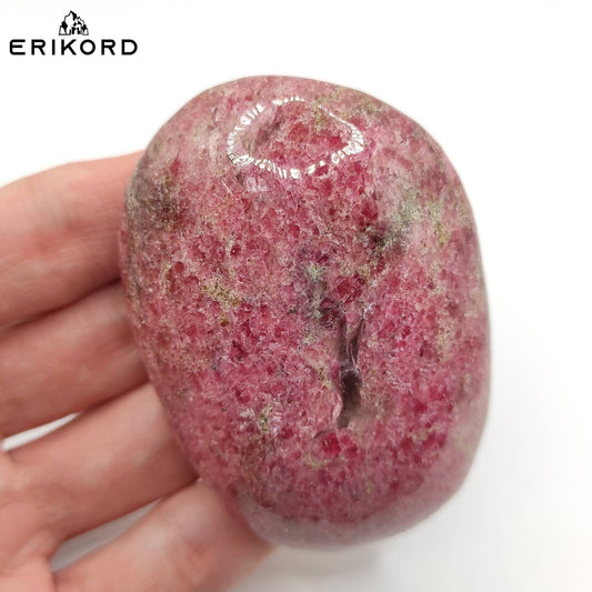 169g Rhodonite Crystal Palm Stone Polished Oval Stone Valentine's Day Crystal Gift Pink Crystals Untreated Rhodonite Polished Oval Gem