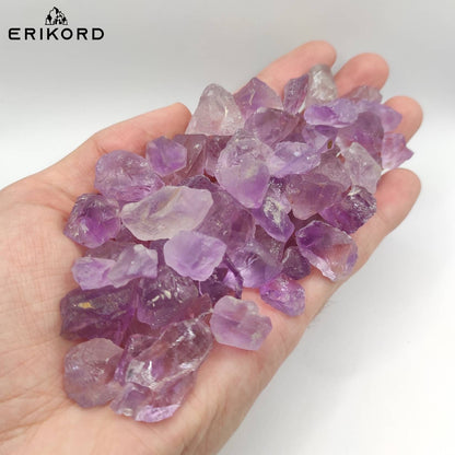 50/100/200g Amethyst Chunks Rough Amethyst Brazil Purple Amethyst Chips Raw Stone Amethyst Mineral Light Purple Amethyst Raw Crystal Gems