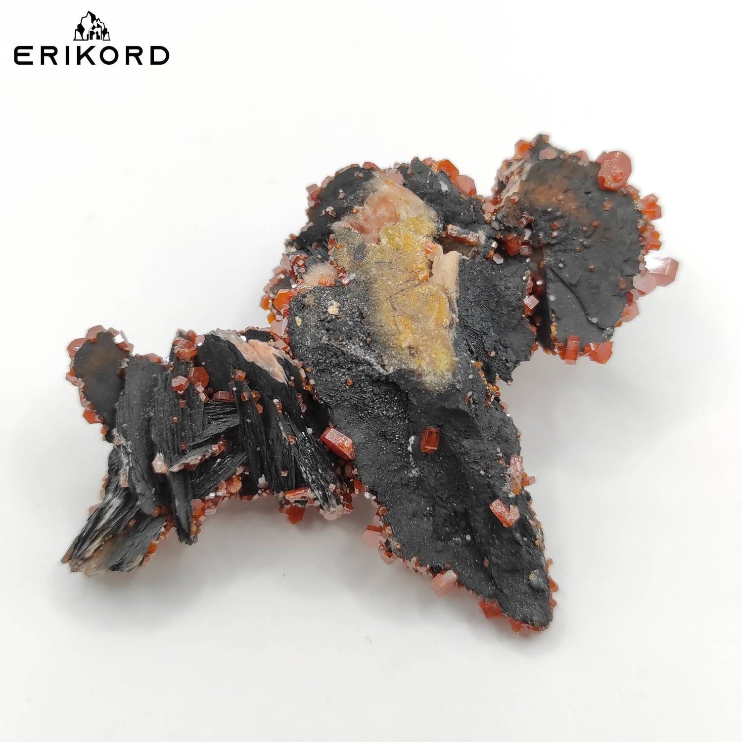 73g Vanadinite with Black Barite Crystal Specimen Natural Vanadinite Morocco Raw Crystal Cluster Red Orange Vanadinite Rough Gem Crystal