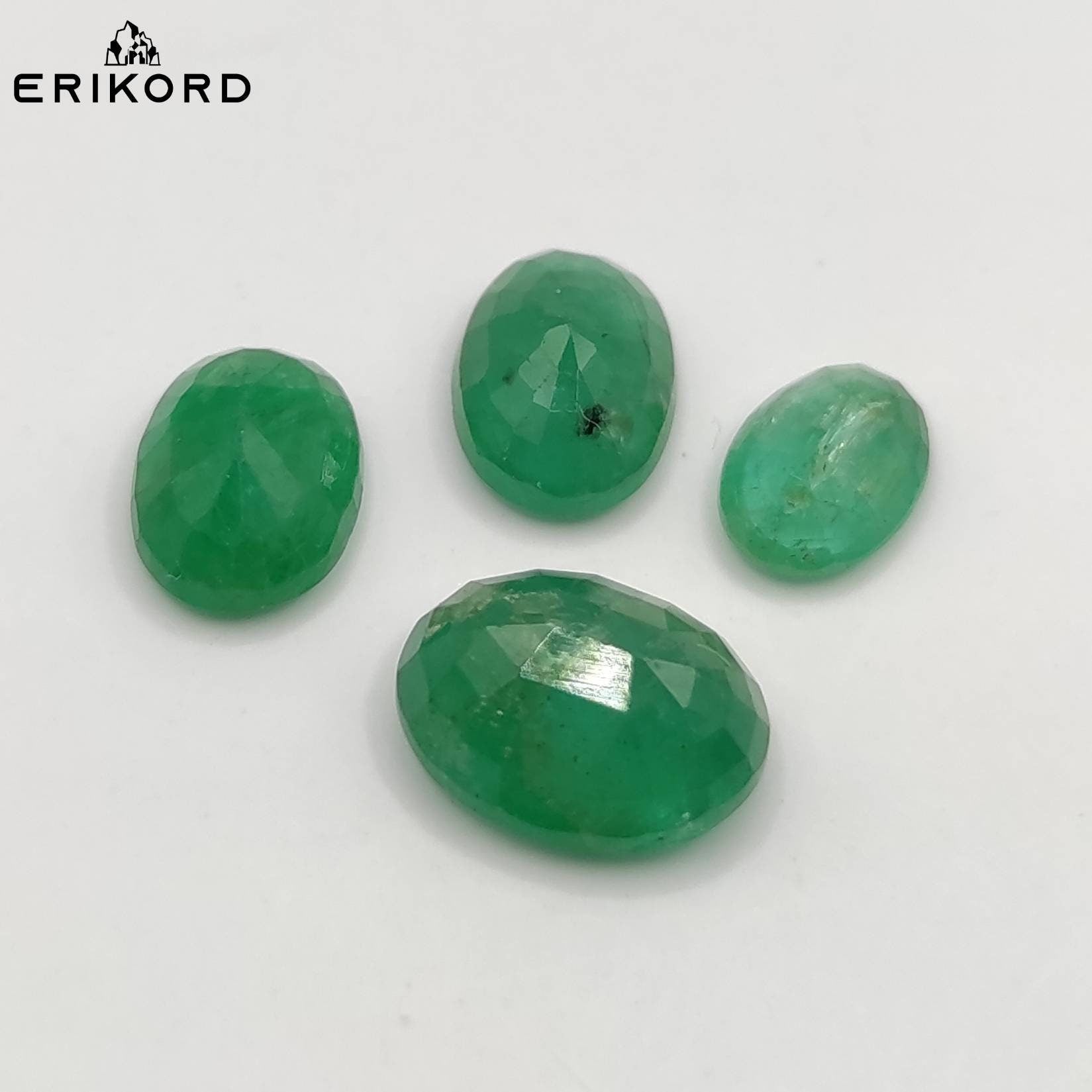 5.60ct Lot of Emerald Green Emerald Zambian Emeralds Loose Gems Untreated Emerald Faceted Oval Cut Gemstone Ring Earrings Cut Gems Polished