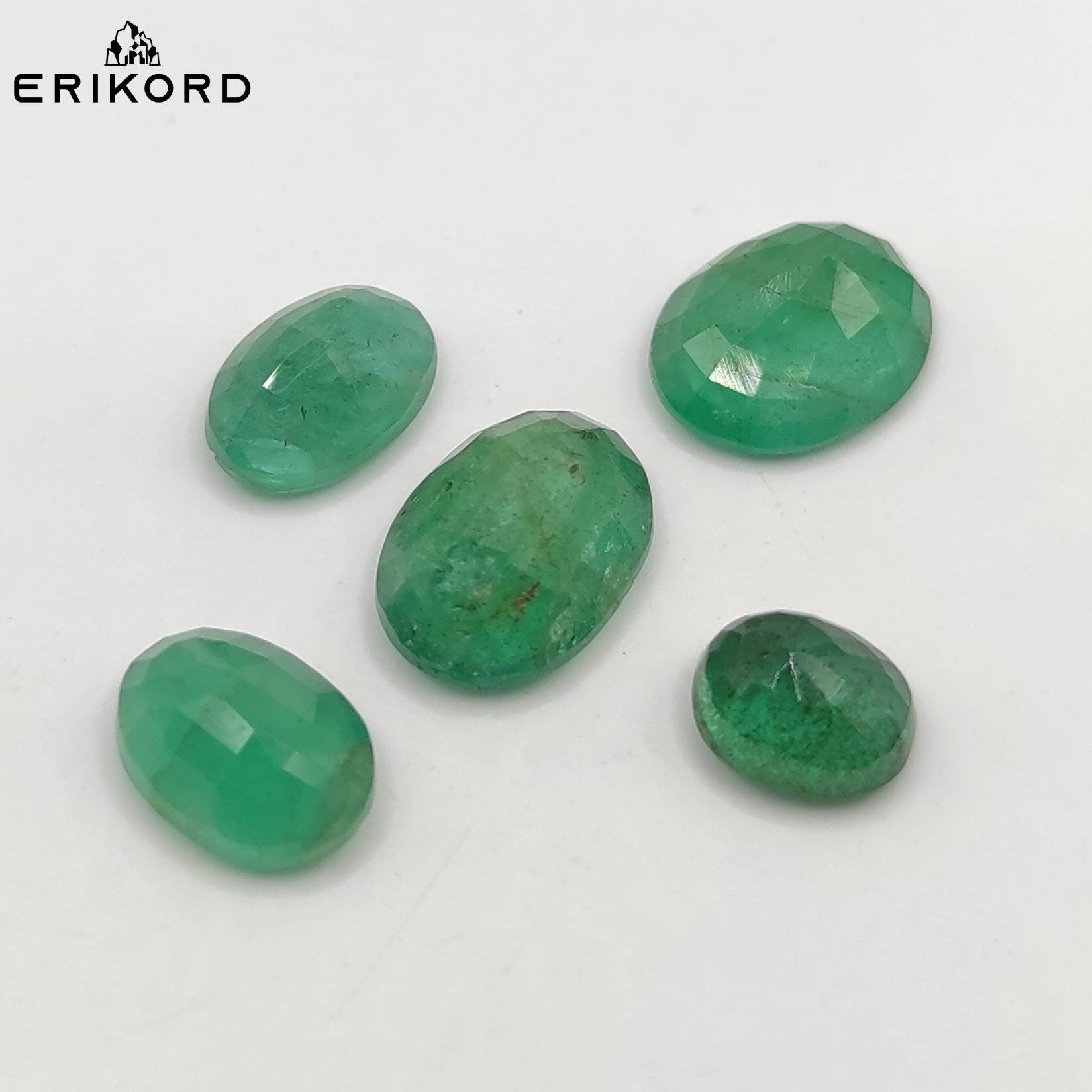 5.45ct Lot of Emerald Green Emerald Zambian Emeralds Loose Gems Untreated Emerald Faceted Oval Cut Gemstone Ring Earrings Cut Gems Polished