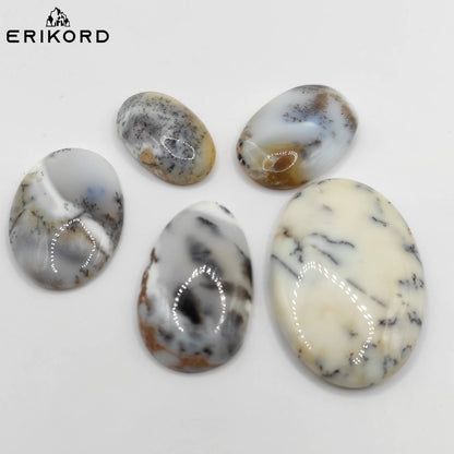 132ct Lot of Dendritic Opal Cabochons Oval Polished Shape Cabochon Lot Black & White Dendrite Agate Gemstone Cabochons Natural Dendrites