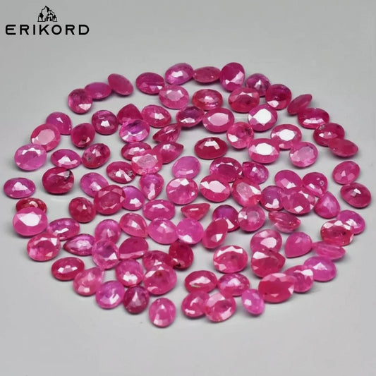 1/3/5pc Lot of Ruby Natural Pink Ruby Gemstone Loose Heated Ruby Heat Treated Oval Cut Ruby from Mozambique Faceted Pear Cut Ruby Loose Gem