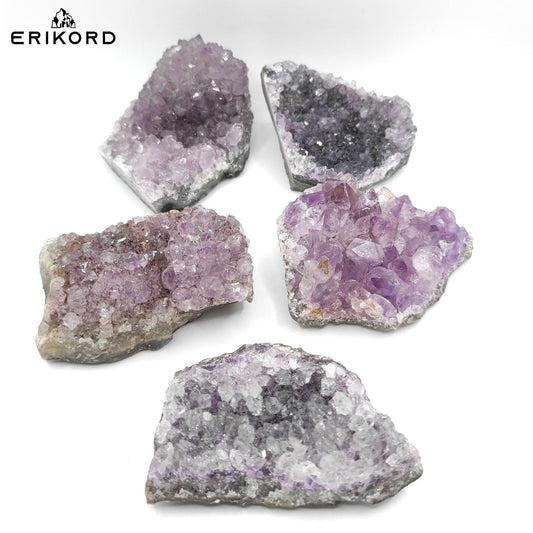 Unique Lot! 469g 5pcs Amethyst Clusters from Uruguay Natural Lavender Amethyst Light Purple Amethyst Crystal Cluster Bulk Amethyst Crystals