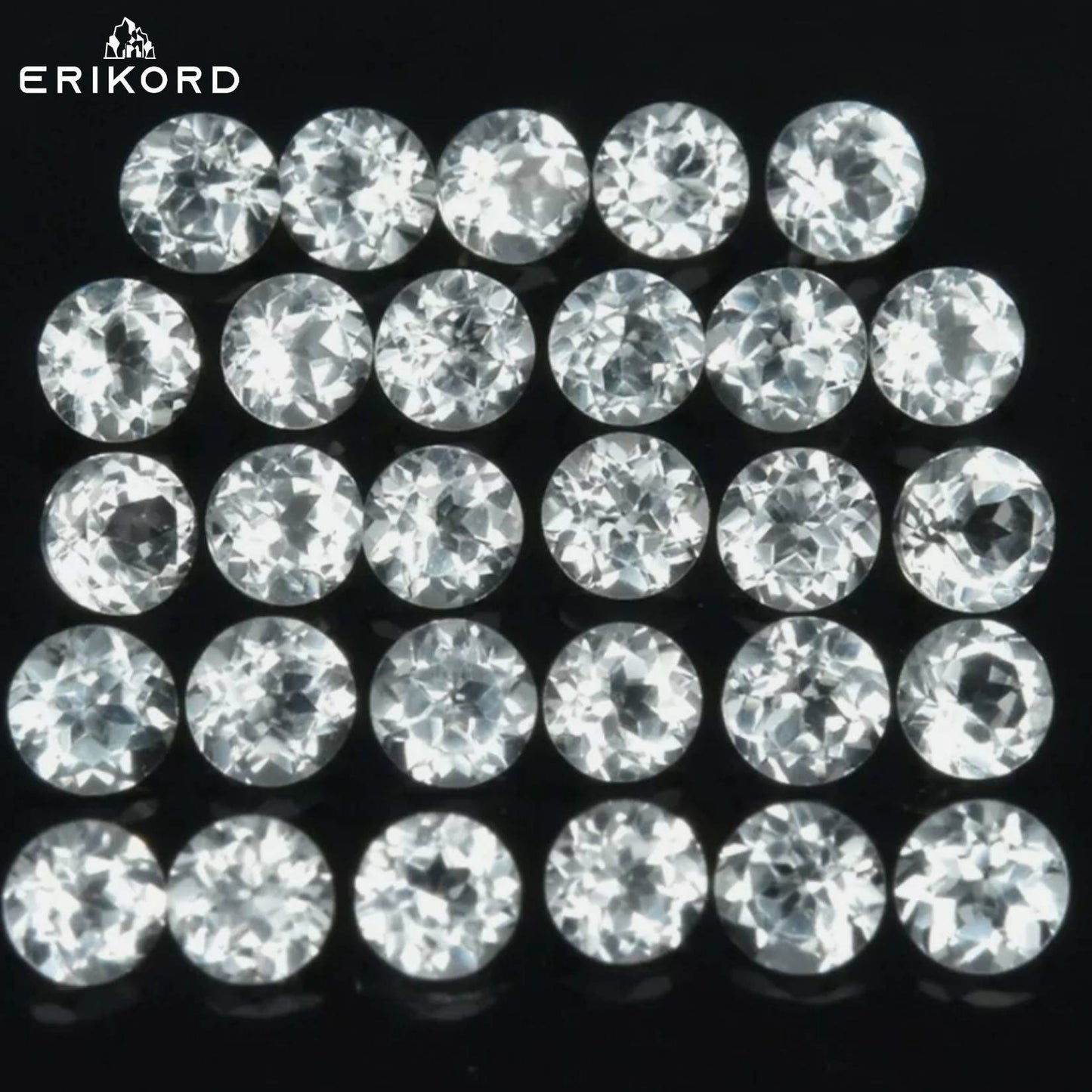 29pc Lot of White Topaz Extra Small 2.7mm Round Faceted Natural Unheated White Topaz Cut Gems Brazil Natural Faceted Gem Lot Loose Stones
