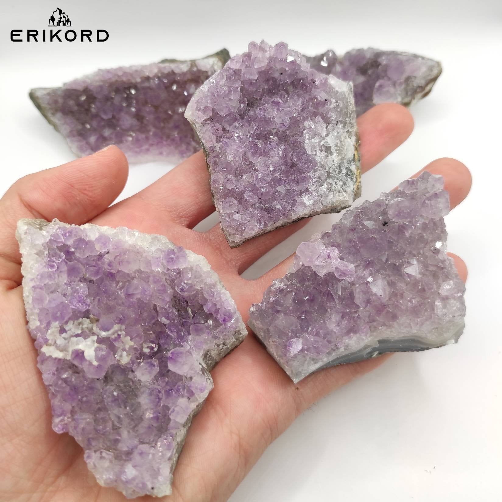 Unique Lot! 480g 5pcs Amethyst Clusters from Uruguay Natural Lavender Amethyst Light Purple Amethyst Crystal Cluster Bulk Amethyst Crystals