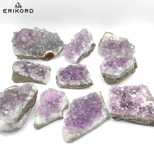 Unique Lot! 537g 10pcs Amethyst Clusters from Uruguay Natural Lavender Amethyst Light Purple Amethyst Crystal Cluster Bulk Amethyst Crystals