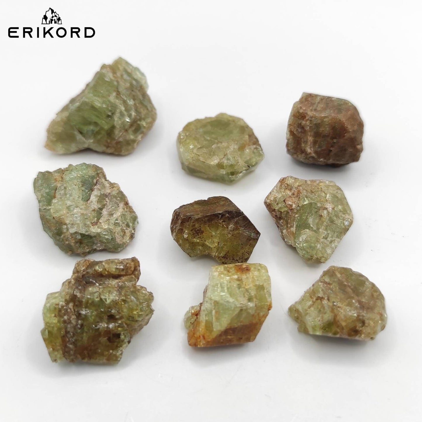 268ct Green Fluorapatite Crystal Lot Raw Green Apatite Gemmy Apatite Crystals Loose Gems Rough Gemstones Ontario Canada Gem Mineral Specimen