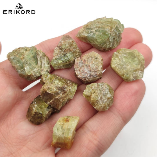 268ct Green Fluorapatite Crystal Lot Raw Green Apatite Gemmy Apatite Crystals Loose Gems Rough Gemstones Ontario Canada Gem Mineral Specimen