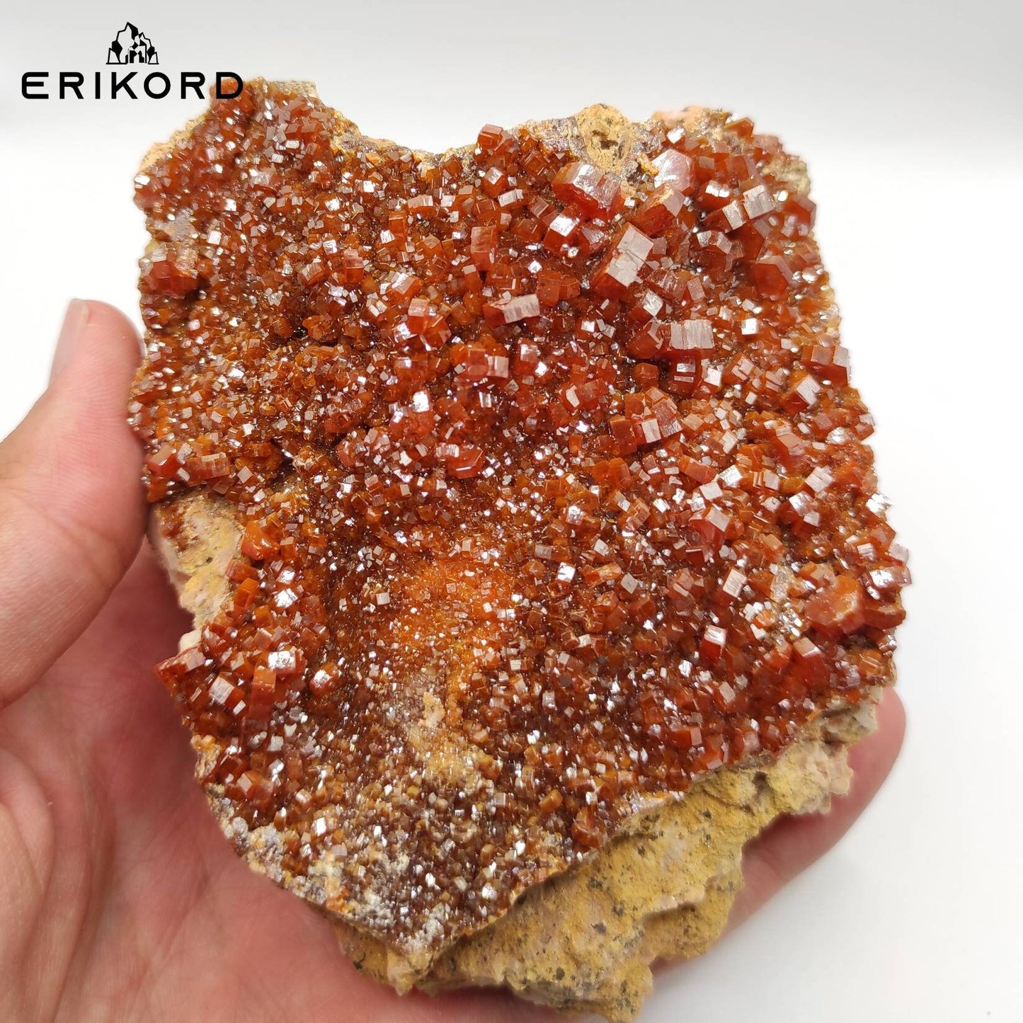 688g Large Vanadinite High Quality Crystal Specimen Natural Vanadinite Mibladen Morocco Raw Crystal Cluster Red Orange Rough Crystal