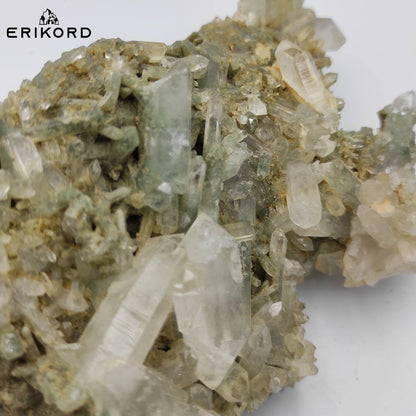 882g Large Chlorine Quartz Crystal Cluster Natural Green Quartz Mineral Cluster Quartz Crystals Pakistan Rough Specimen Clear Quartz Point