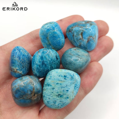 50/100/200g Blue Apatite Tumbles Natural Blue Apatite Polished Stones from Madagascar Blue Tumbled Stones 1 inch Tumbles Healing Crystals