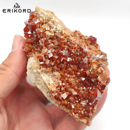 500g Large Vanadinite High Quality Crystal Specimen Natural Vanadinite Mibladen Morocco Raw Crystal Cluster Red Orange Rough Crystal