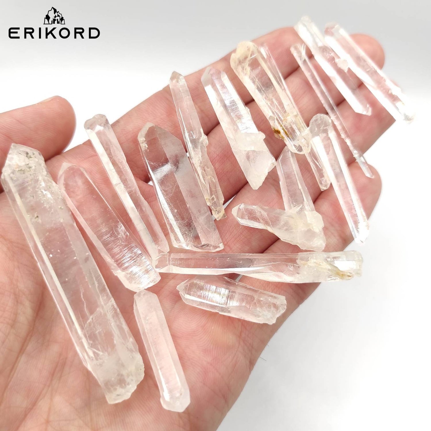 50/100/200g Needle Quartz Lot from Colombia - High Quality Clear Quartz Points - Naturally Shaped Points - Raw Thin Quartz Point for Grid