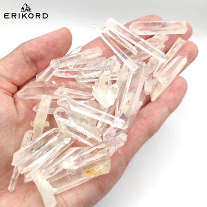50/100/200g Needle Quartz Lot from Colombia - High Quality Clear Quartz Points - Naturally Shaped Points - Raw Thin Quartz Point for Grid