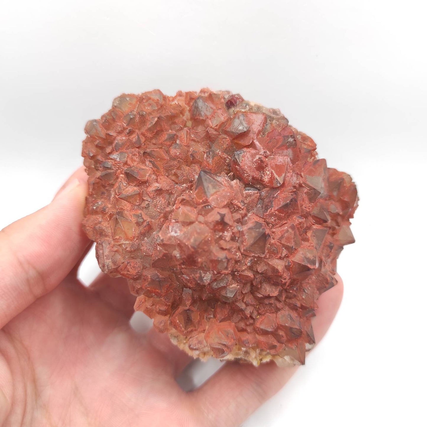 287g Hematite Quartz from Tinjdad, Morocco - Natural Red Hematite Quartz Crystal - Hematite Crystals - Raw Quartz Cluster - Rough Minerals