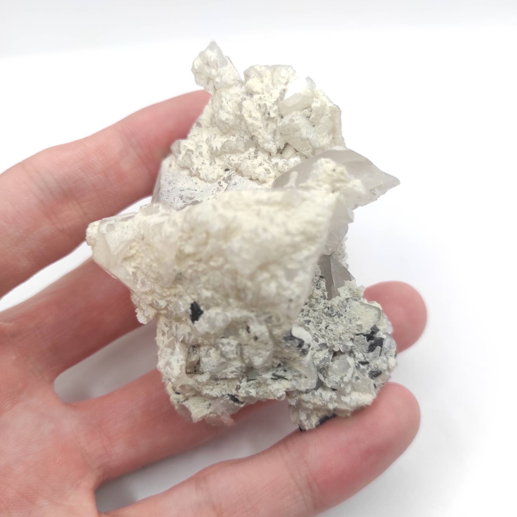 113g Black Tourmaline in Smoky Quartz - Natural Quartz Specimen - Tourmaline in Quartz Cluster - Raw Quartz Minerals - Pakistan Tourmaline