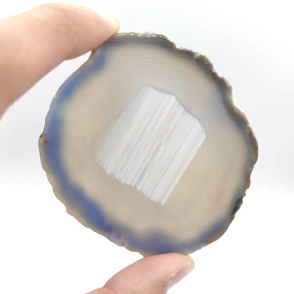 63g Agate Slice Geode Slice Dyed Agate from Madagascar Polished Agate Slices Crystal Polished Geode Slices Blue Agate Slice Gem Rock