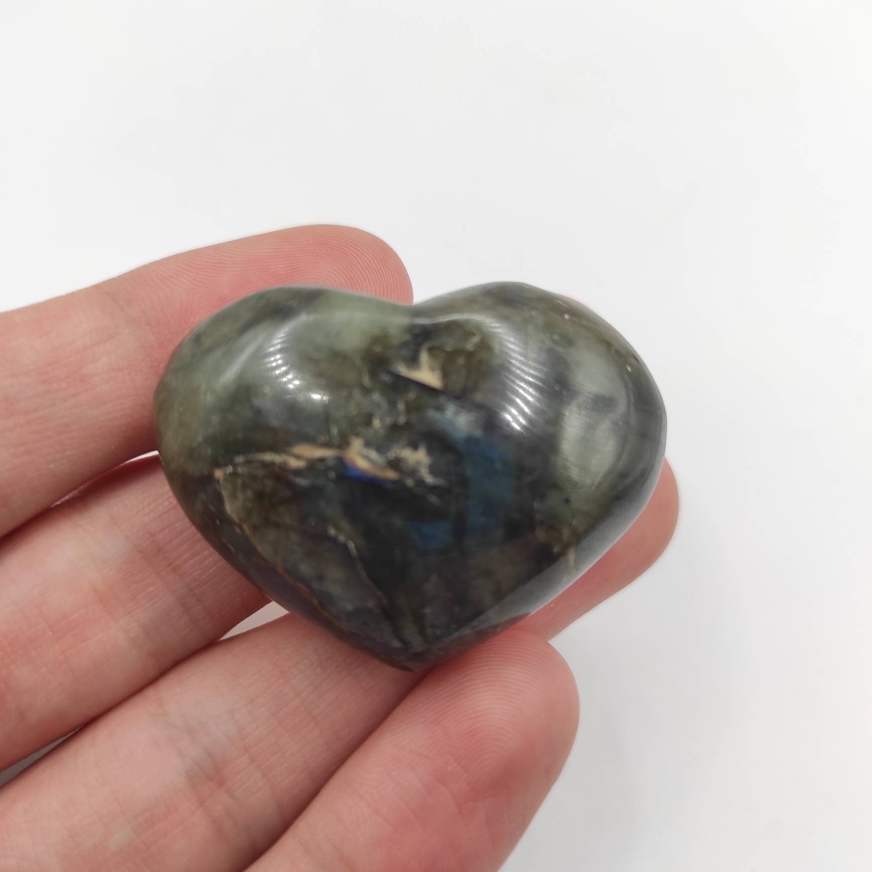 30g Mini Blue Labradorite Heart Stone - Polished Labradorite Crystal - Blue Labradorite from Madagascar - Natural Crystal Specimen
