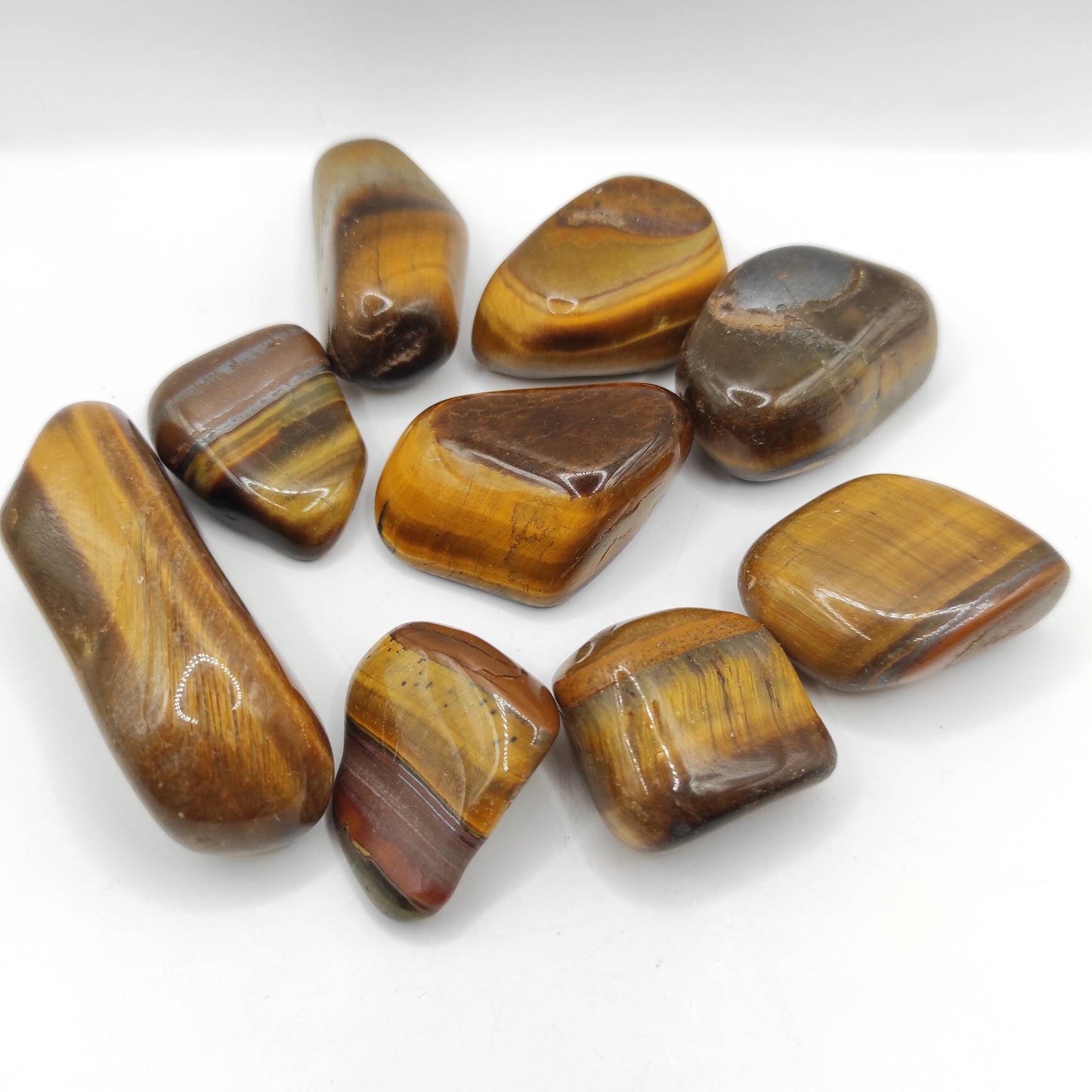 235g Unique Lot of Tiger Eye Tumbles Natural Tiger's Eye Polished Stones Tumbled 25-55mm Brown Tiger Eye Gemstone South Africa Loose Tumbles
