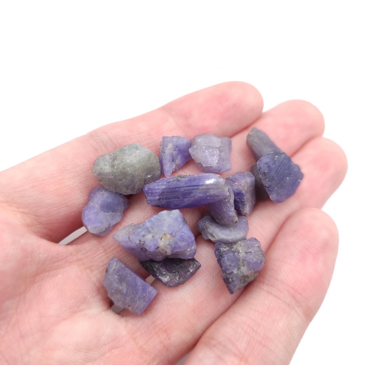 90ct Lot of 15pcs - Raw Tanzanite Gemstones - Rough Tanzanite Crystals - Heat Treated Tanzanite Loose Gems - Purple Tanzanite from Tanzania