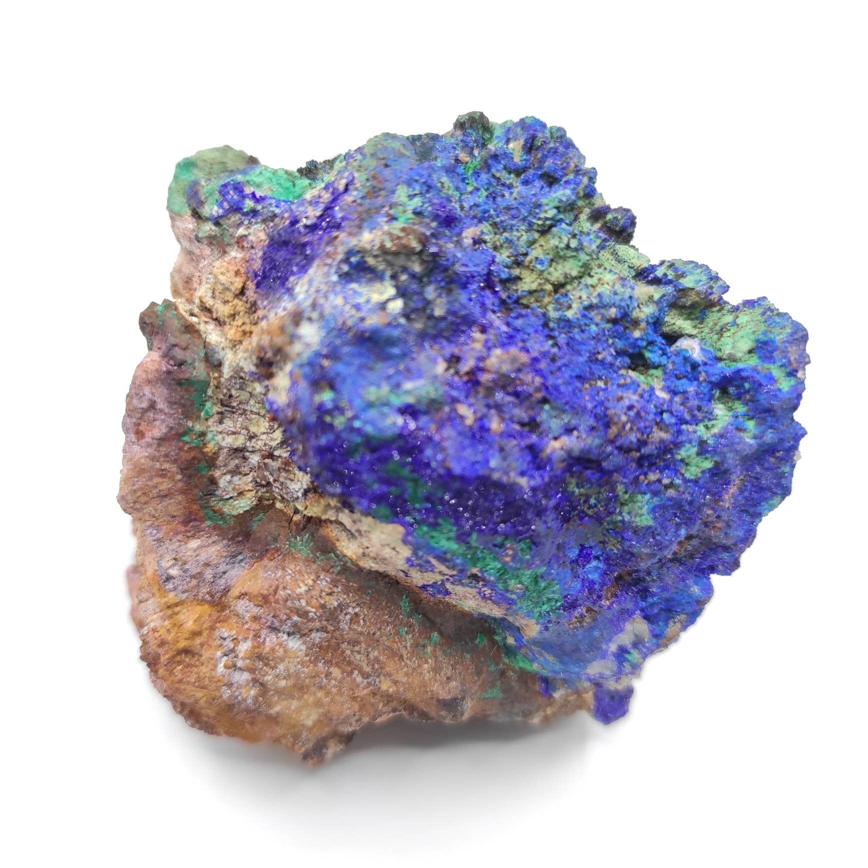 259g - Large Azurite and Malachite Crystal Specimen - Blue Azurite from Laos - Natural Raw Azurite Mineral - Rough Azurite Healing Crystal