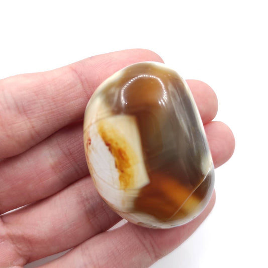 46g Unique Carnelian Tumble - Indonesia Carnelian Stone - Polished Carnelian Tumbled Stone - Natural Orange and White Carnelian - Healing