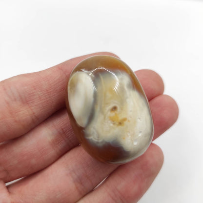 31g Unique Carnelian Tumble - Indonesia Carnelian Stone - Polished Carnelian Tumbled Stone - Natural Orange and White Carnelian - Healing