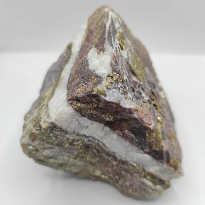 Exclusive Find! 870g Pyrite in Red Quartzite - Sherbrooke, Quebec, Canada - Quartz Crystal Cluster Specimen - Rare Mineral - Canadian