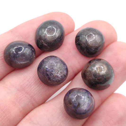6pc Lot of Ruby Cabochons Dark Purple Natural Untreated Ruby Unheated Ruby Cabochons Dark Ruby Gemstone Oval Cabochon Lot India