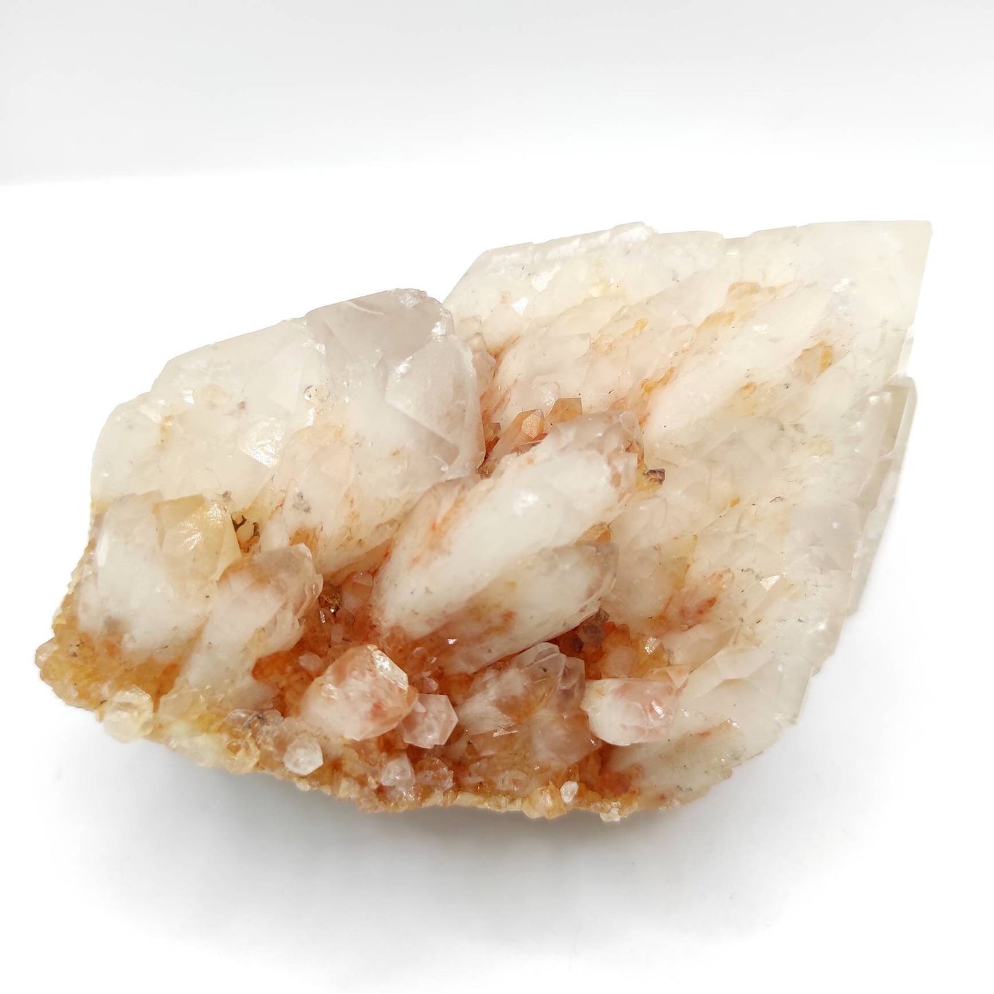 368g Candle Quartz from Madagascar - Orange "Citrine-like" Candle Quartz - Multiple Point Quartz Cluster - Raw Quartz Crystal - Natural
