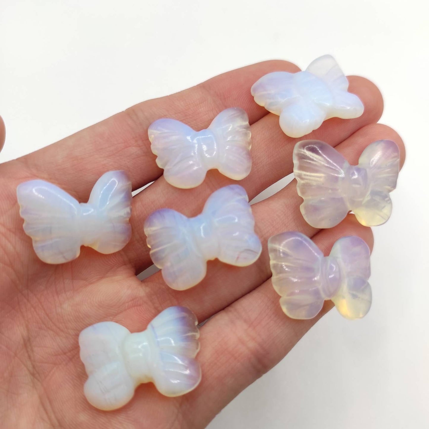 1/3/5pcs Opalite Butterfly - Carved Opalite Butterfly - Mini Crystal Butterflies - White Opalite Crystals - Small Crystal Carvings