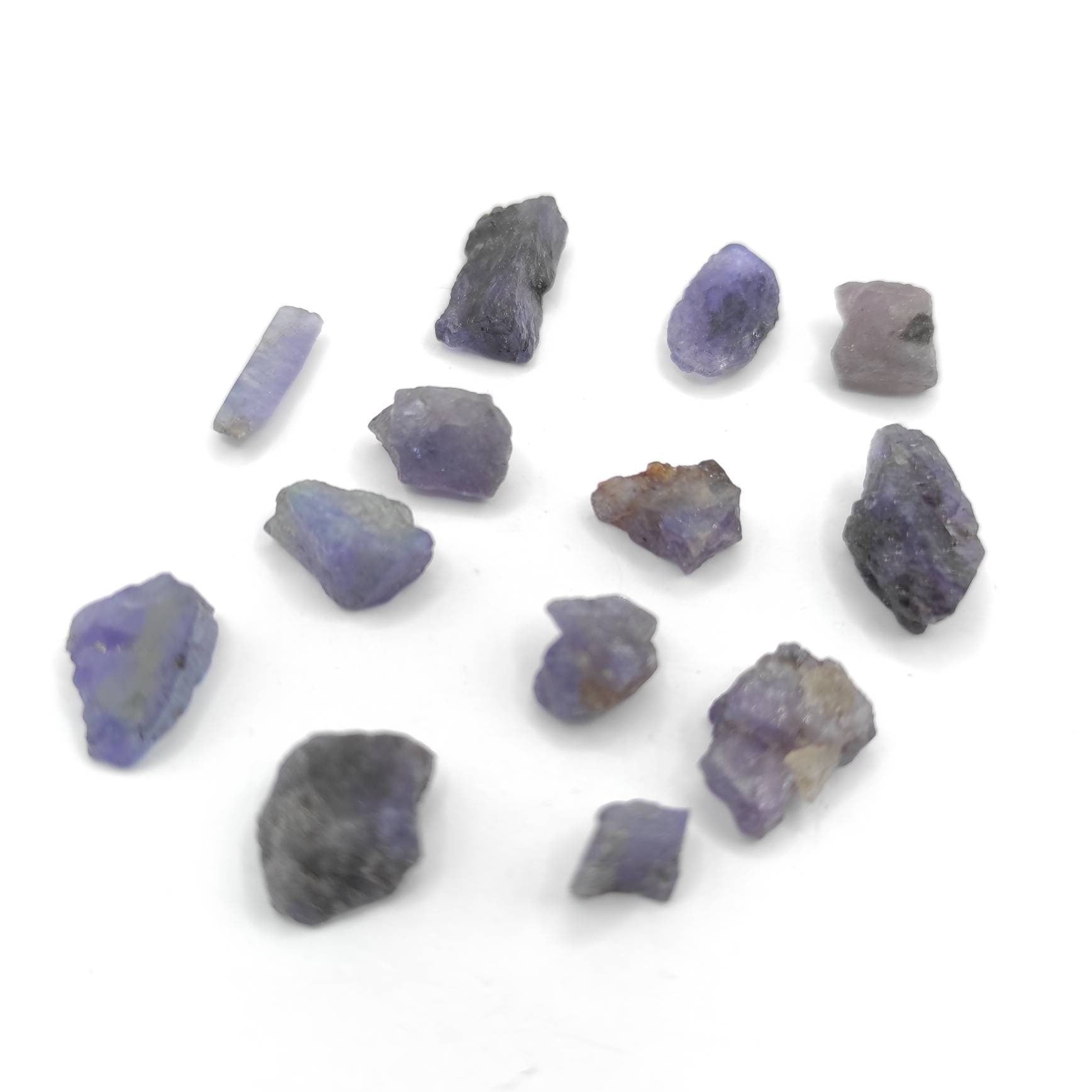 50ct Lot of 13pcs - Raw Tanzanite Gemstones - Rough Tanzanite Crystals - Heat Treated Tanzanite Loose Gems - Purple Tanzanite from Tanzania