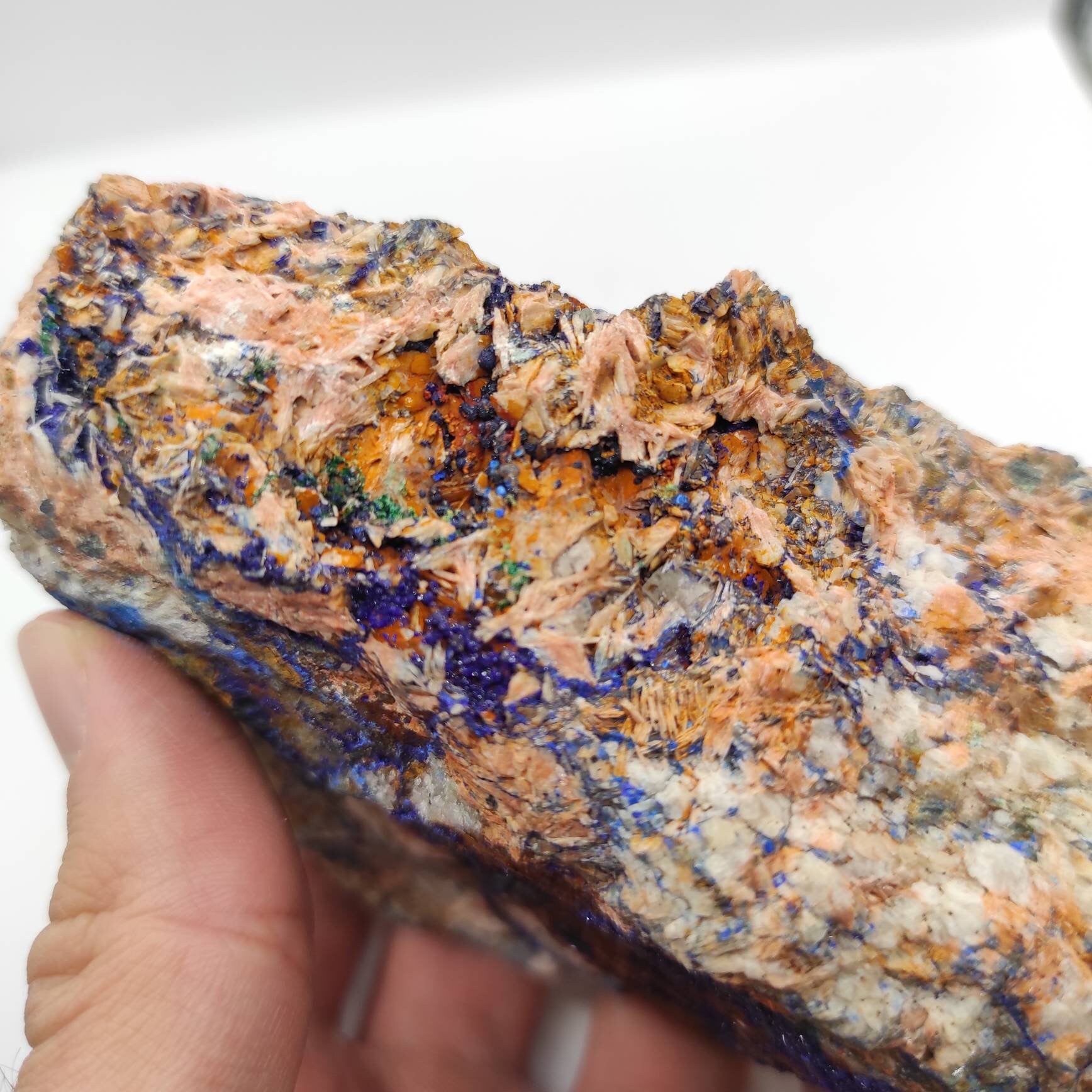 486g - Large Azurite Crystal Specimen - Blue Azurite from Sidi Ayad, Morocco - Natural Raw Azurite Mineral - Rough Azurite Healing Crystal