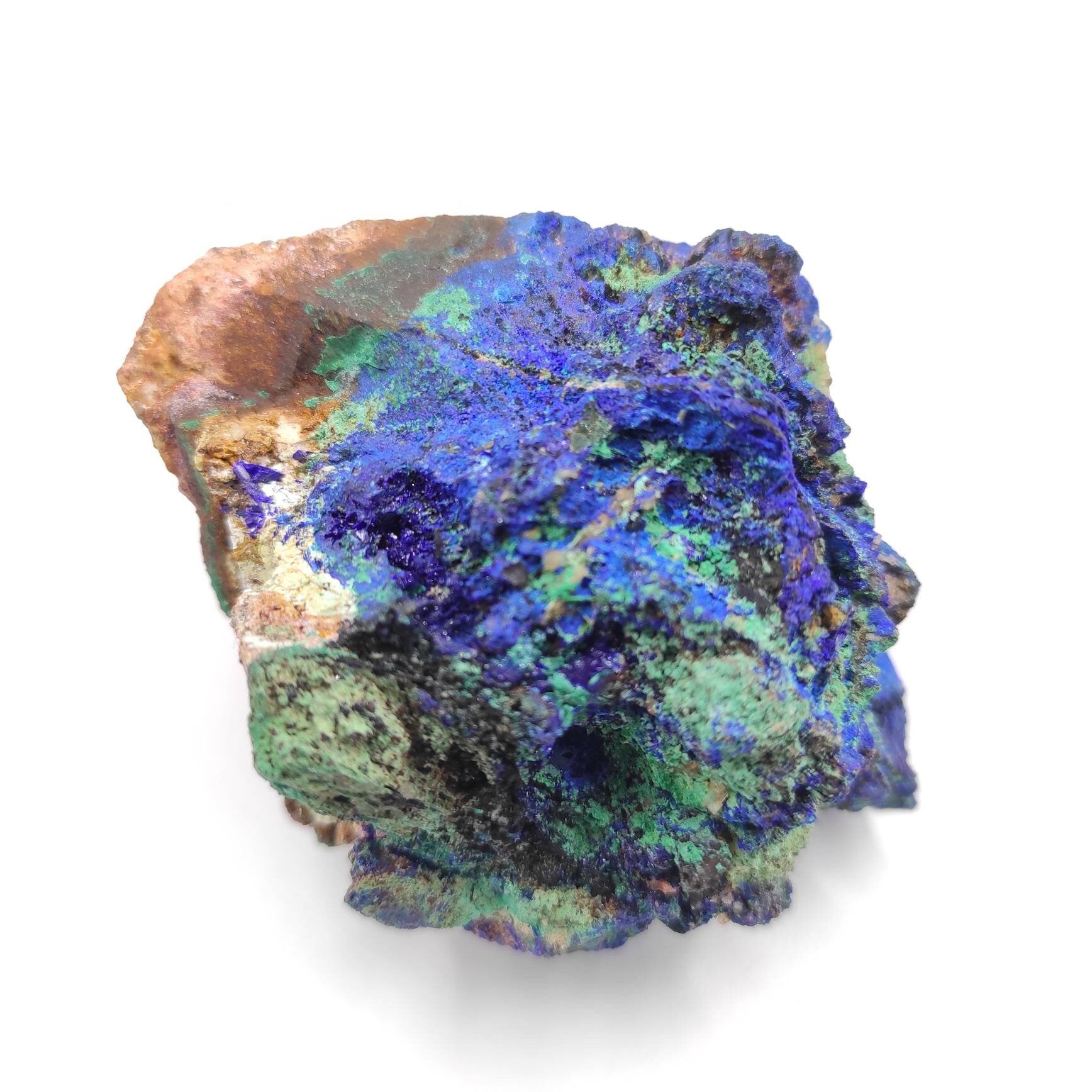 259g - Large Azurite and Malachite Crystal Specimen - Blue Azurite from Laos - Natural Raw Azurite Mineral - Rough Azurite Healing Crystal
