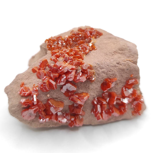 41g Vanadinite on Matrix - Red Vanadinite Crystals - High Quality Vanadinite - Collectors Grade Mineral Specimen - Mibladen, Morocco