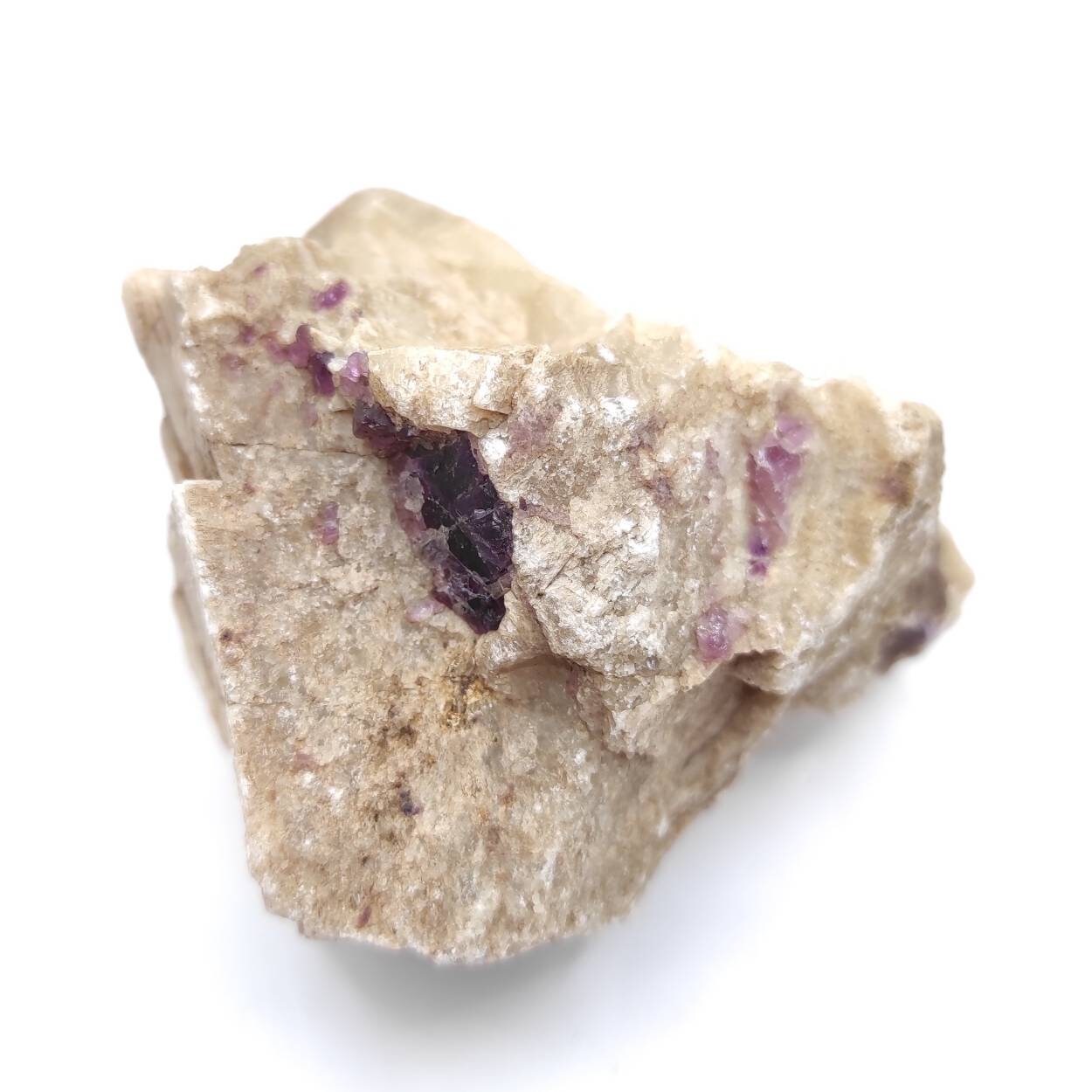 84g Purple Fluorite in Calcite from Harcourt, Ontario - Canadian Fluorite Specimen - Natural Raw Purple Fluorite Mineral - Schickler Mine