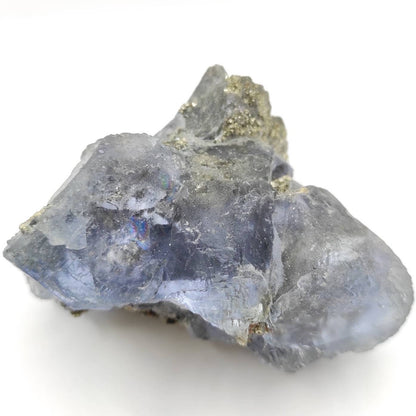 298g Blue Fluorite with Pyrite Specimen Natural Mineral Raw Crystal Cluster Light Blue Fluorite Fujian Mineral Chunk Rough Crystals Gems