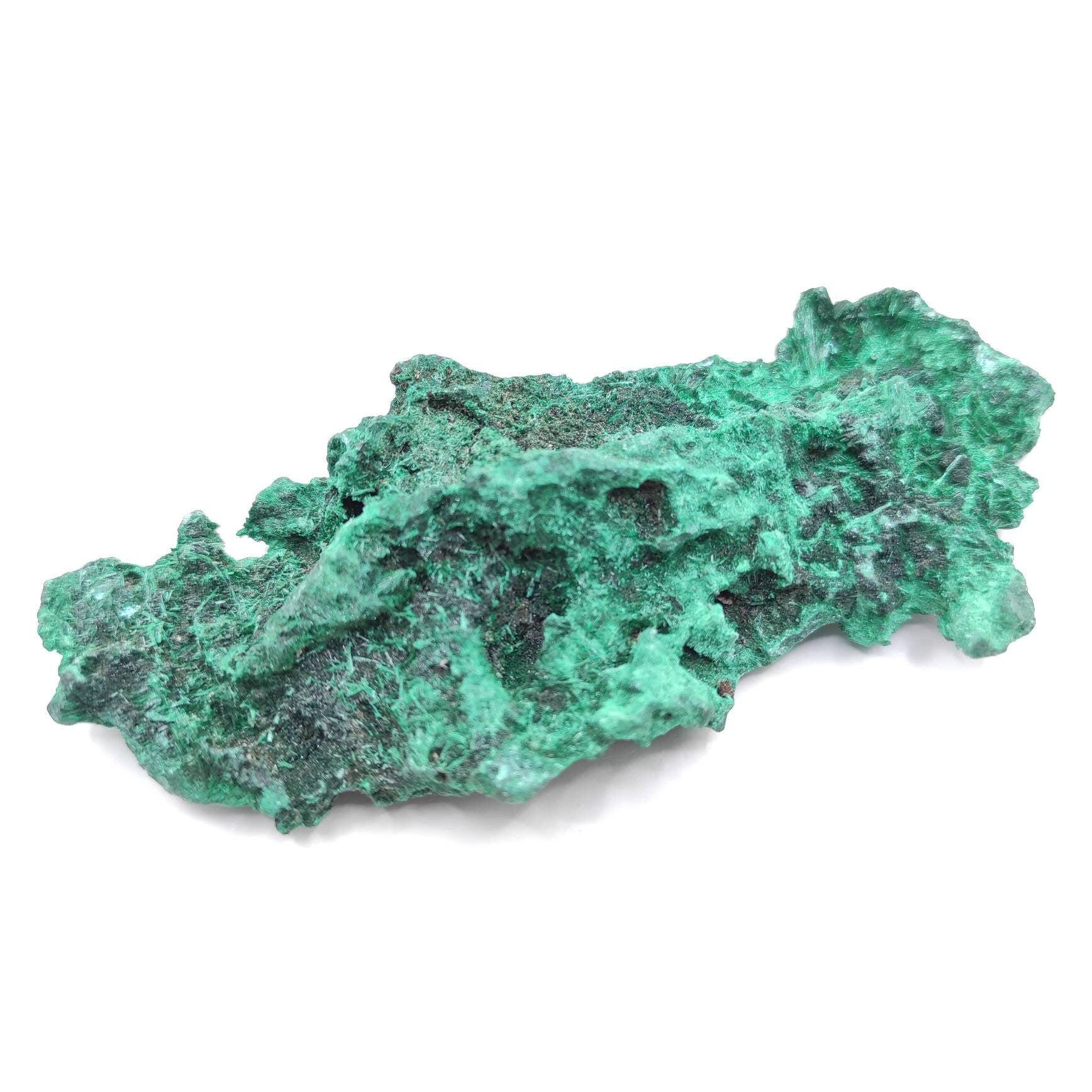 96g Fibrous Malachite - Velvet Malachite from Hubei, China - Natural Malachite Specimen - Raw Minerals - Natural Velvety Malachite Crystal