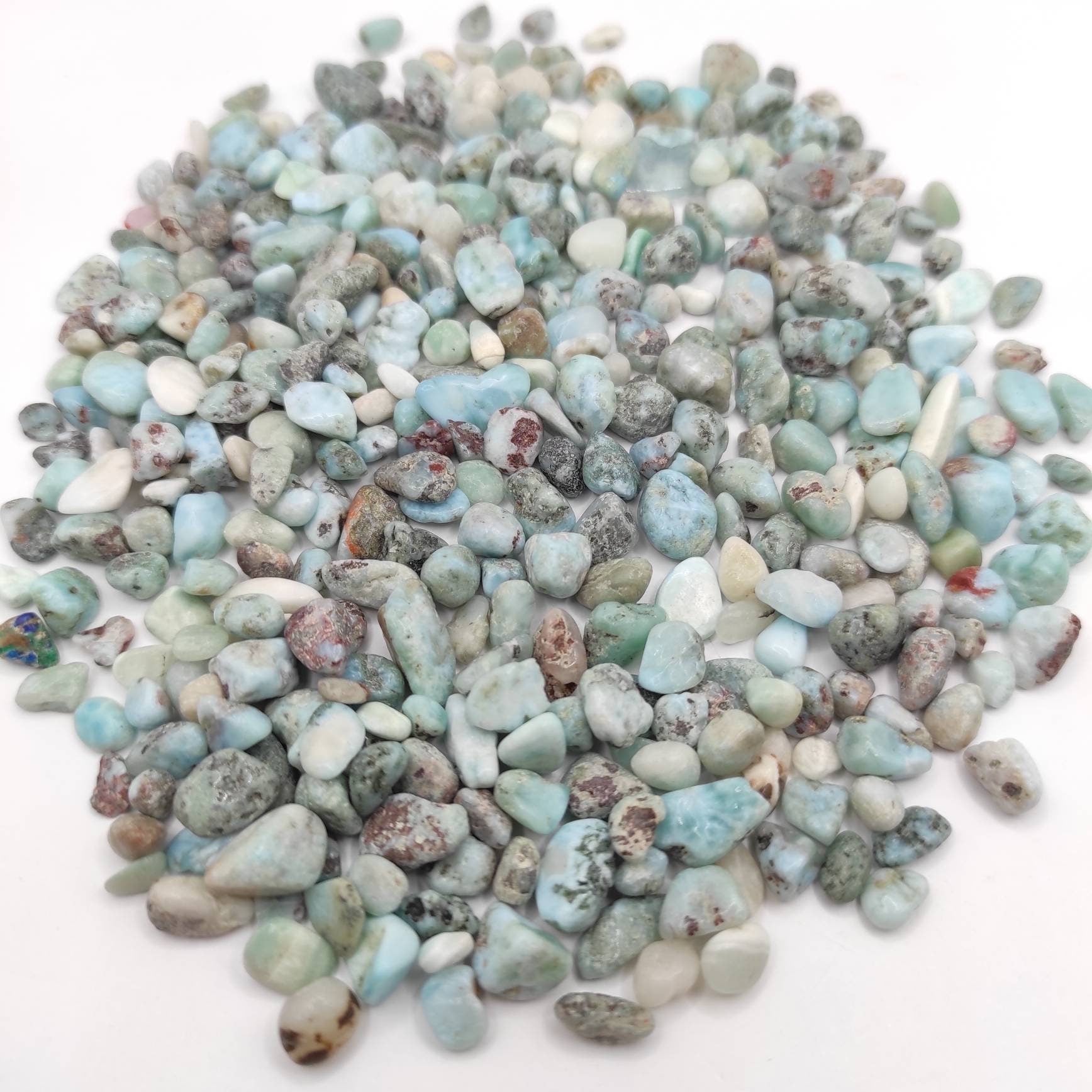 50/100g Larimar Gravel Lot 5-10mm Small Larimar Chips Tumbled Blue Larimar Dominican Republic Stone Natural Gemstones Loose Gems Untreated