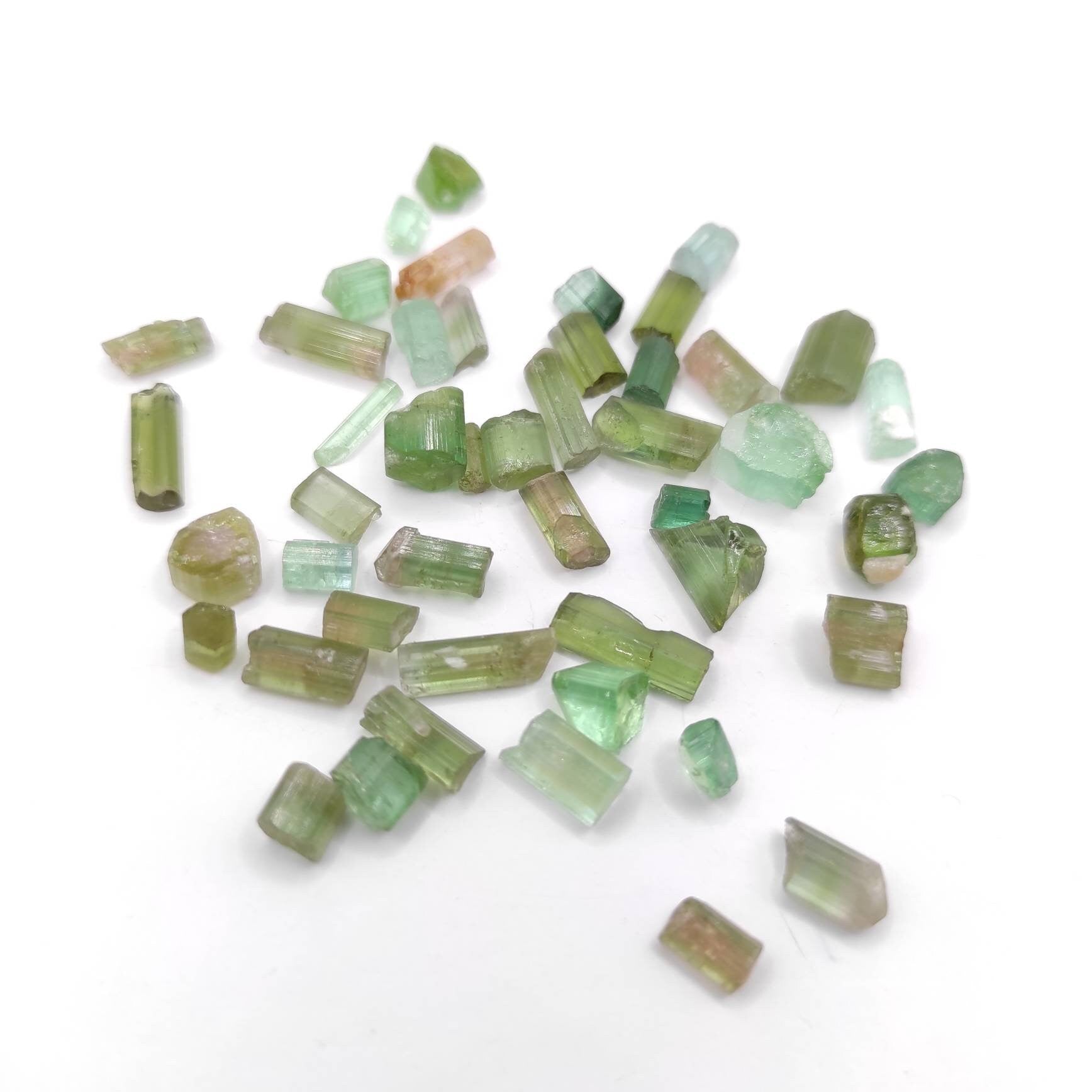 52ct Green & Blue Tourmaline Lot Tourmaline Sticks Natural Green Tourmaline Gems Rough Gems Loose Gemstone Raw Indicolite Gem Tourmaline Lot