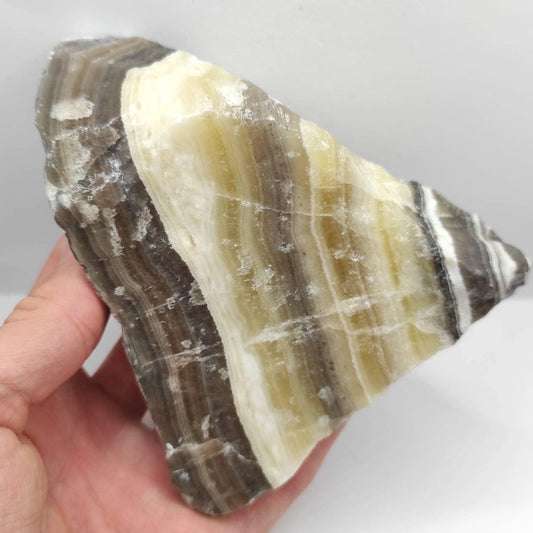 528g Zebra Calcite Stone Rough Zebra Calcite Crystal Specimen Raw Minerals Yellow and Brown Calcite Chihuahua Mexico Calcite Rock Natural
