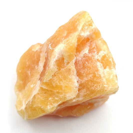 458g Orange Calcite Crystal from Mexico - Natural Orange Calcite Chunk Raw Calcite Crystal - Raw Crystal Specimens Bright Orange Calcite Gem