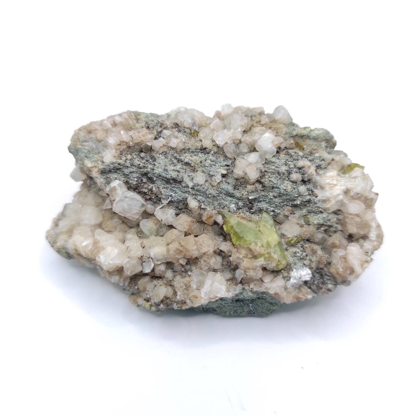 61g Green Sphene in Matrix - Green Titanite Specimen from Balochistan, Pakistan - Natural Green Sphene Gemstone in Matrix - Green Crystal