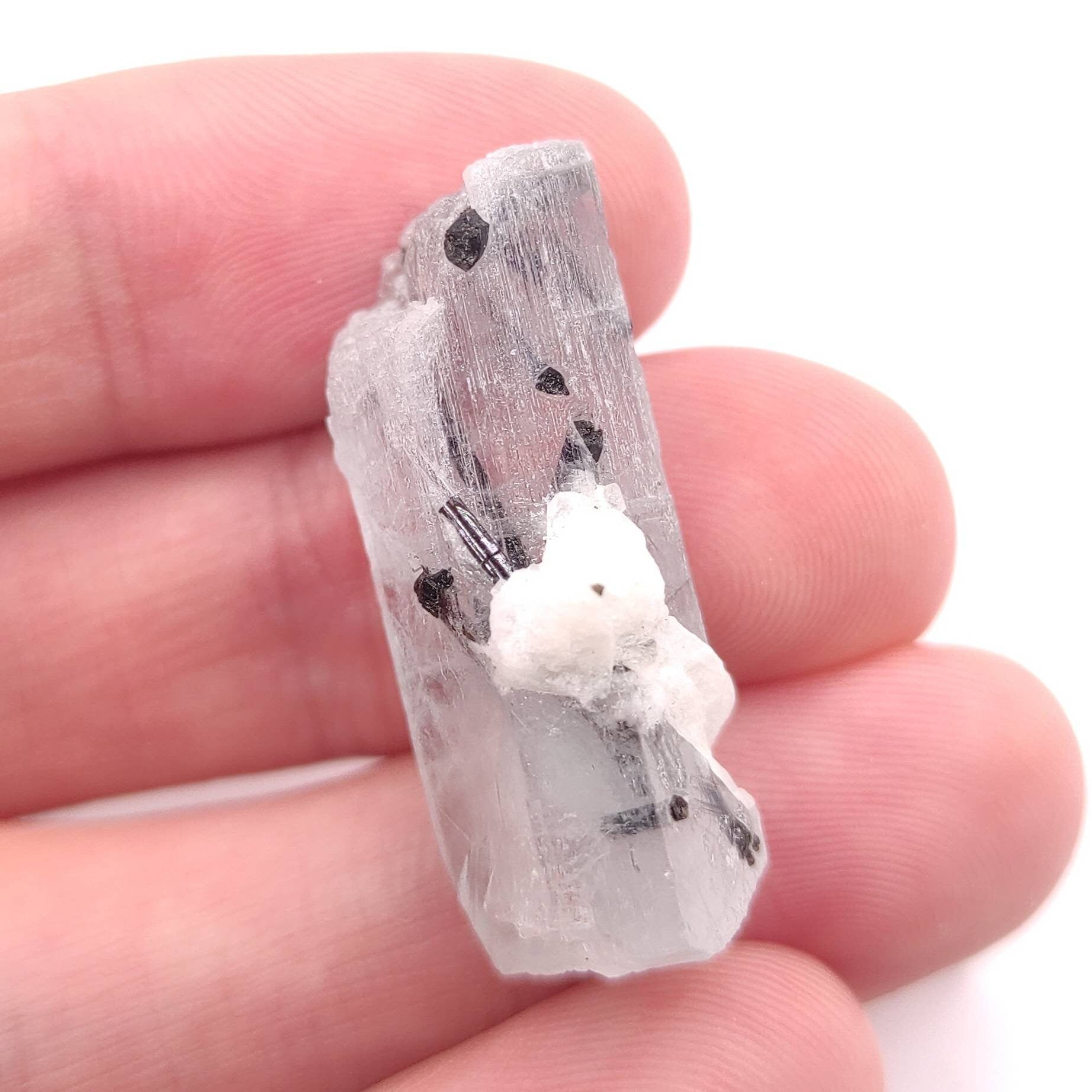 Aquamarine with black deals tourmaline